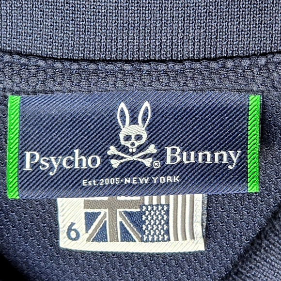 PSYCHO BUNNY Polo Shirt ~ Dark Navy ~ SIZE 6 (L) ~ Short Sleeve - Picture 4 of 8